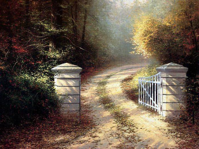 (image for) Handmade oil painting Copy paintings of famous artists Thomas Kinkade paintings, NO.39